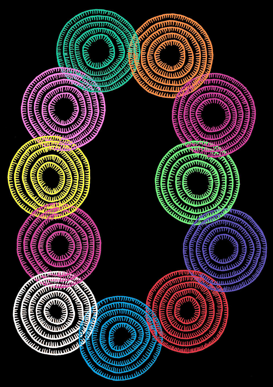 SPINNING NEON MUSHROOMS